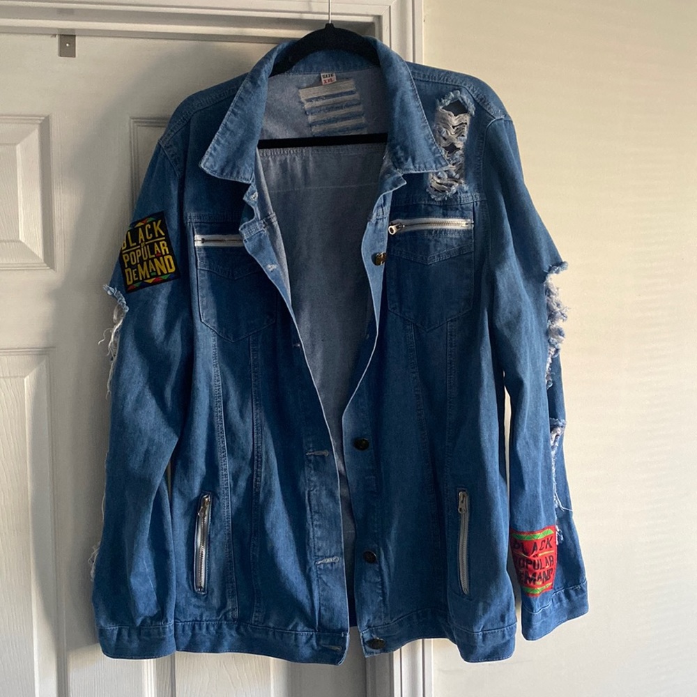 HGC Apparel | Black by Popular Demand Distressed Denim Jacket